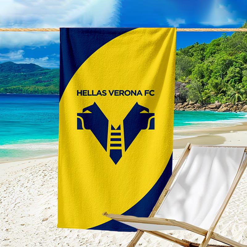 Hellas-Verona Crest Beach Towel - Soft, Absorbent Microfiber, Lightweight, Ideal for The Beach, Parties, Travel, Camping Fan Gifts