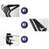 Desk Lamp, Interchangeable Base Or Clamp, Classic Study Table Multi-Joint, Adjustable Arm, 3