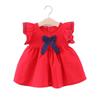 3078 Summer Girls' Korean Cotton Babydoll Dress: Short Puff Sleeves for Infants & Toddlers