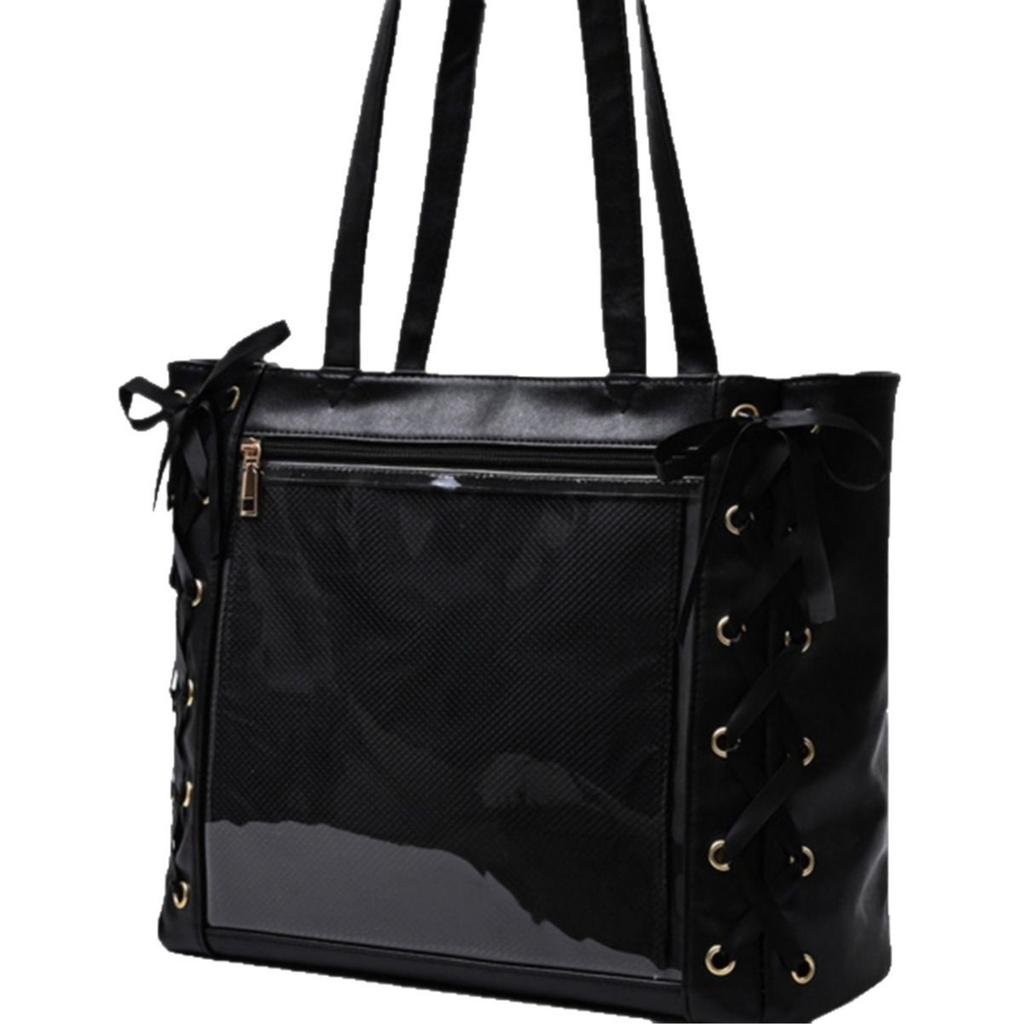 Large Capacity Bag for Women New Bow Tie Transparent Cute Sweet Commuter Shoulder Tote Bag