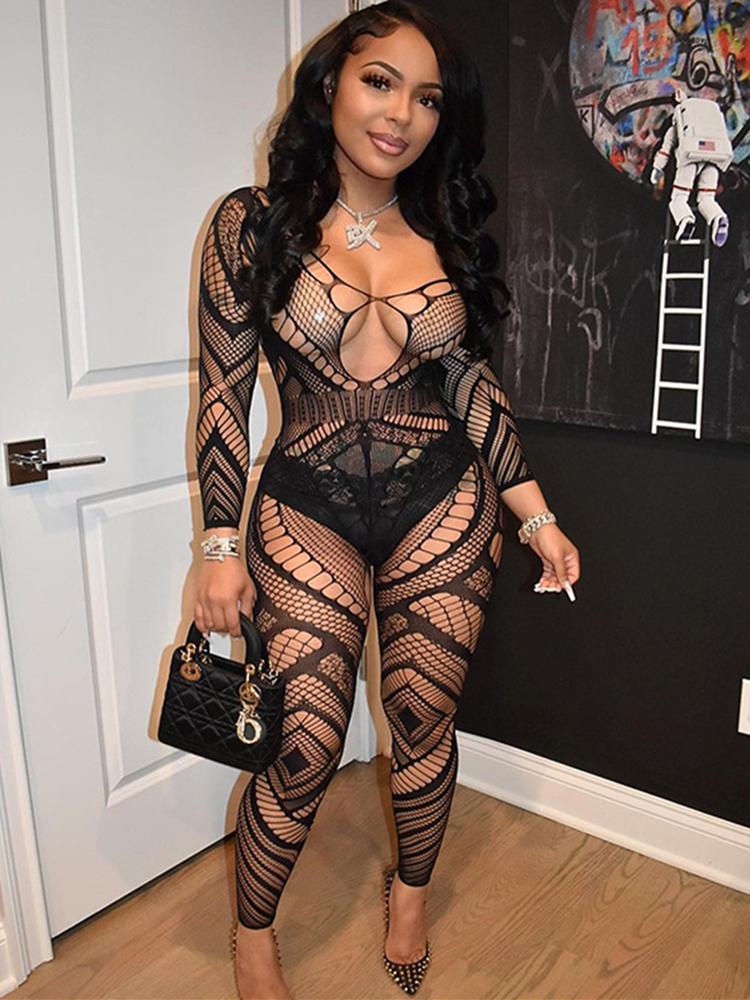 Sex Women'S Bodystocking Hot Hollow Out Sexy Lingerie Fat Plus Size Full Bodysuit Erotic Woman Open Crotch Underwear Clothing