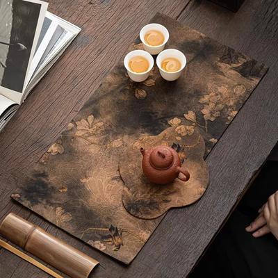 Chinese Style Table Runner Xiangyunsha Tea Ceremony Mat Double Sided Dry Brewing Desktop Decor Zen Home Decor Gift