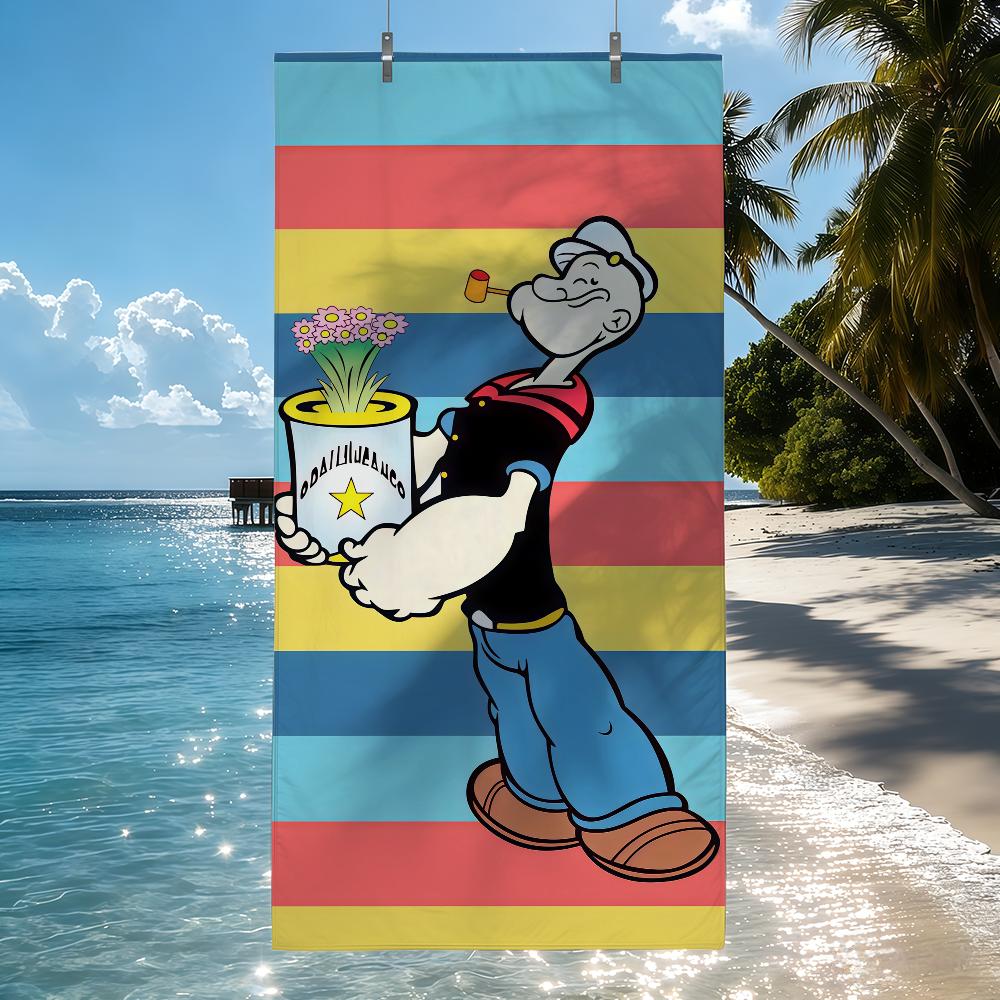 Kreslený P-Popeye Ručník Plážový ručník Cestovní Lehký Šetrný k pokožce Pro bazén Pláž Kempování Výlet loďí Léto