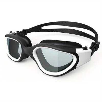 Lentes de protección UV antiniebla para adultos, gafas de natación para hombres y mujeres, gafas de natación con lentes transparentes de silicona ajustables impermeables para adultos