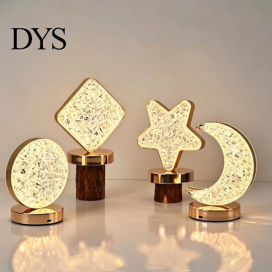Valentine Day Present Bedside Night Light for Bedroom, USB Rechargeable Desk Lamp with 3 Star Moon Cube Colors, Decorative Dimmable Atmosphere Light,
