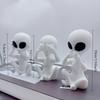 3D Printed Alien Ornaments, Do Not Listen, Do Not Look, Do Not Speak, Whimsical Alien Statues, Fantasy Space Room Decorations