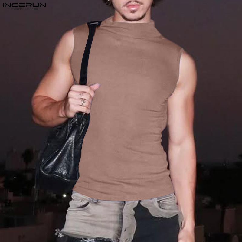 INCERUN Men Women Sleeveless Backless Casual Fitted Party Tank Tops