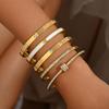 High-Quality Zircon Nail Open Bracelet - Women's Non-Fading Titanium Steel