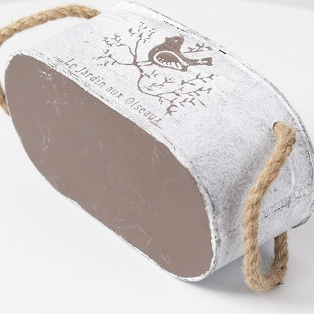 Distressed Finish Metal Flower Pot Vintage Style Succulent Planter Plant Container Bedroom