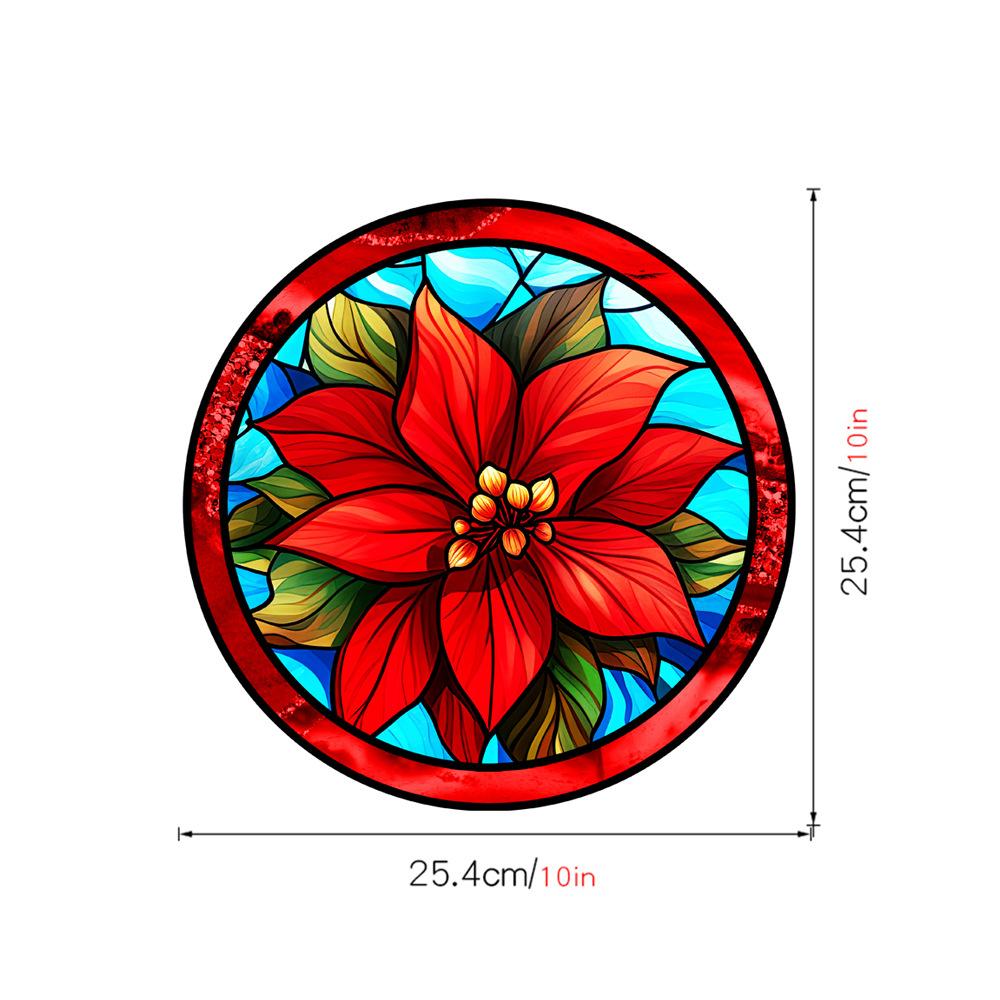 Retro Colorful Hummingbird Iris Window Glass Electrostatic Sticker Detachable Decorative Film Home Decoration