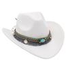 Woolen Western Cowboy Hat Solid Color Party Cosplay Hat Simple Cowgirl Jazz Hat  Bucket Hats