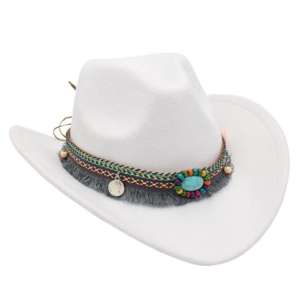 Woolen Western Cowboy Hat Solid Color Party Cosplay Hat Simple Cowgirl Jazz Hat Bucket Hats
