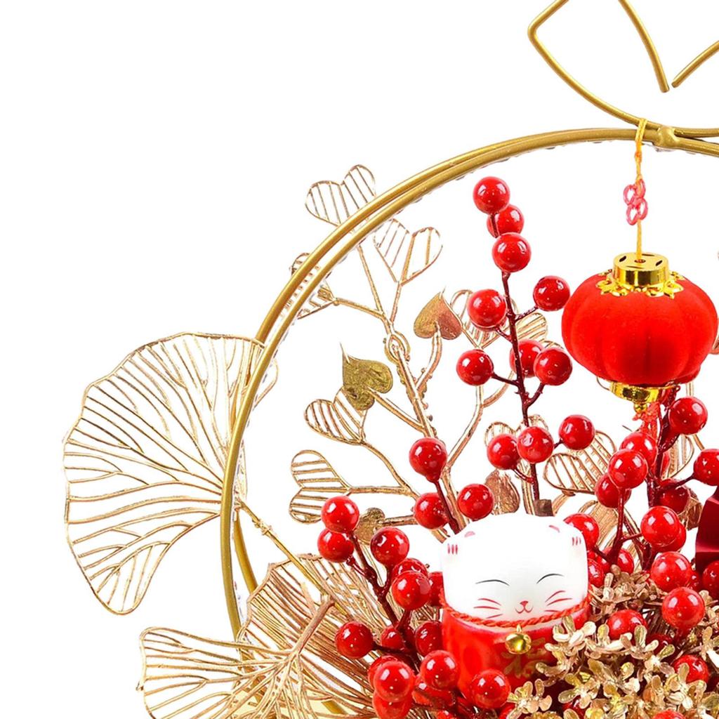 Chinese Year Ornaments Desk Night Light Lighted Artificial Potted Flower for Wedding