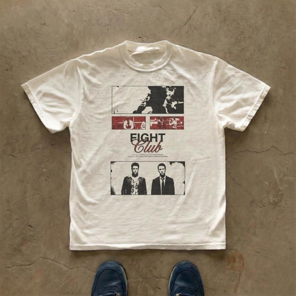 2026 Summer New Model Combat Club HighQuality Comfortable Breathable Mens Printed Roundneck TShirt