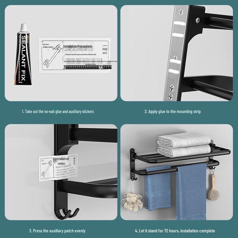 Space Aluminum Wall-Mounted Towel Rack