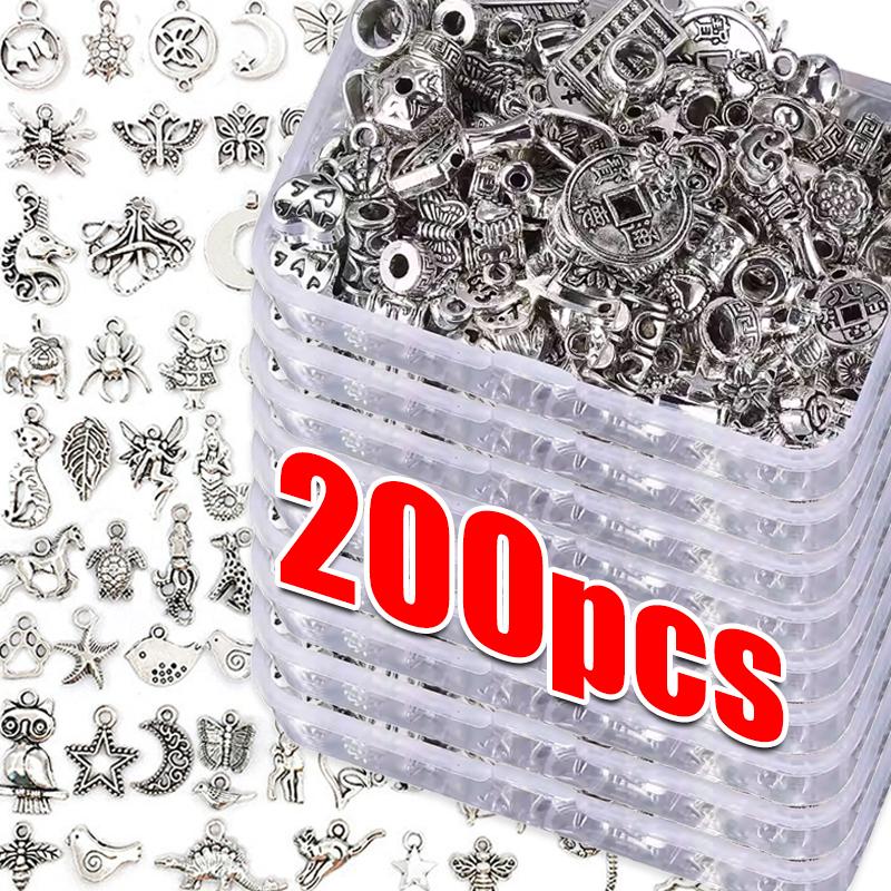 Tibetan Silver Accessories and Accessories Mixed with Silver Plated Flower Pendants Handmade DIY Material Package Bead Beads