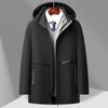 New Autumn and Winter Casual Business Thickened Cold Warm Cotton Coat Plus Velvet Casual Cotton Coat Black Navy Blue
