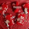 Festive Pure Cotton Red Gift Towel for Candy Display - Perfect for New Year, National Day, and Mid-Autumn Celebrations