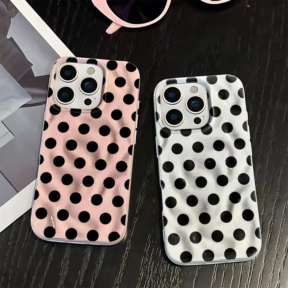 Black Wave Point Solid Color Silicone Case For Iphone 15 14 13 11 12 17 Plus 16 Pro Max Simple Minimalist Cover