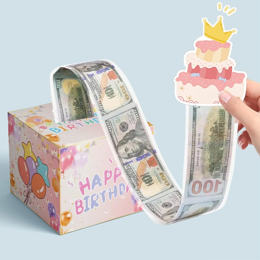Christmas Birthday Party Surprise Money Pull Pouch Festival Celebration Holders for Cash DIY Surprise Present Money Box