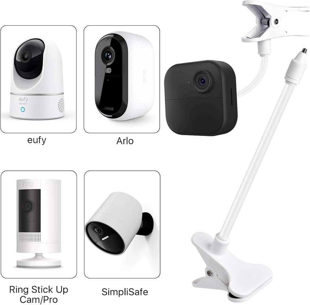 Protable Flexible Camera Clamp Mount Baby Monitor Camera Holder Stand Webcam Monitor Punch-free Bendable Bracket Base With Clip