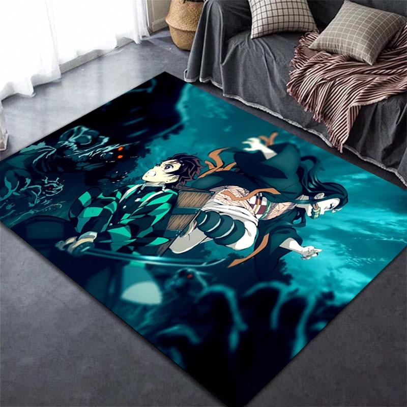 Tapis imprimé en 3D Demon Slayer Kimetsu, dessin animé Devil's Blade, décoration de maison, tapis doux pour chambre à coucher, tapis de jeu pour bébé, pour salon