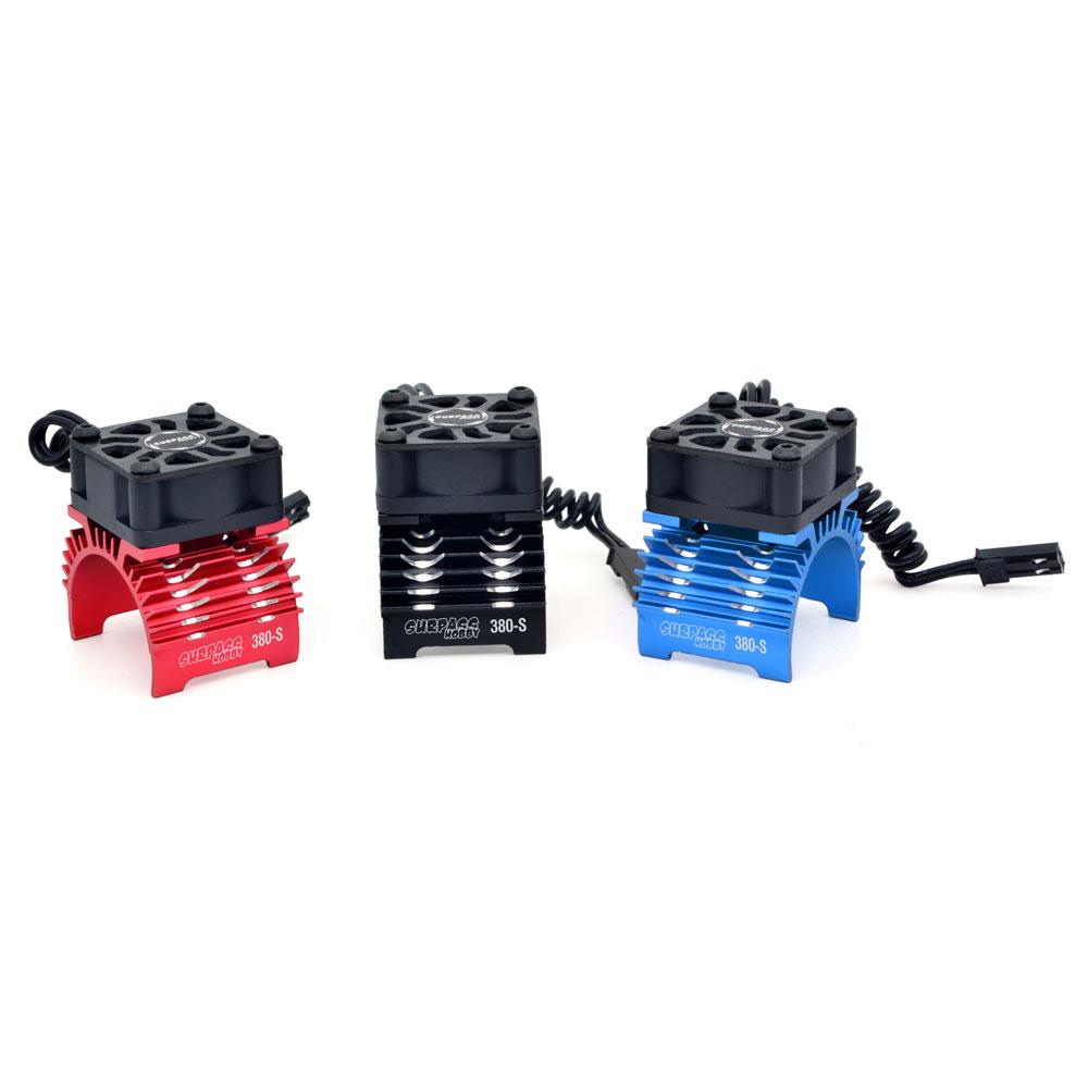 SURPASS HOBBY 28/29mm RC Motor Cooling Fan Metal Heat Sink Holder 8.4V 32000RPM for 1/8 1/10 1/12 RC Car Brushless Motor 380 390