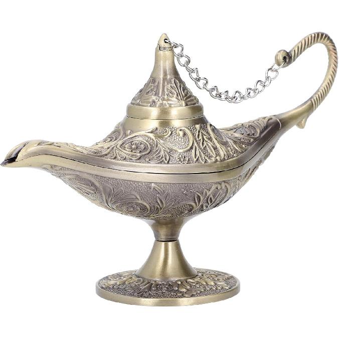 Vintage Magic Lamp, Genie Collector ' s Edition/Wedding Table Decoration, Wishing Light Ornaments, Aladding Magic Genie Lamp for Costume Props, Home