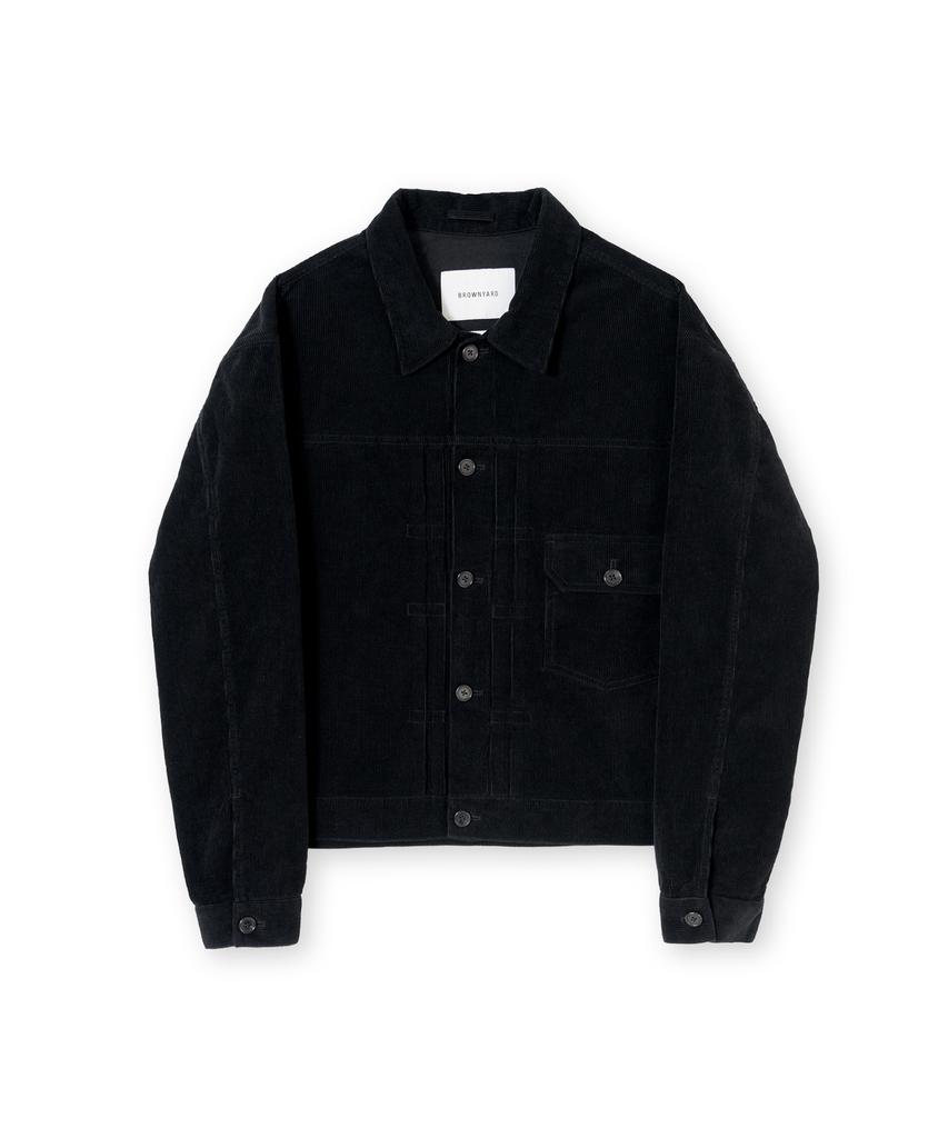Brownyard Washed Corduroy Trucker Jacket, Black