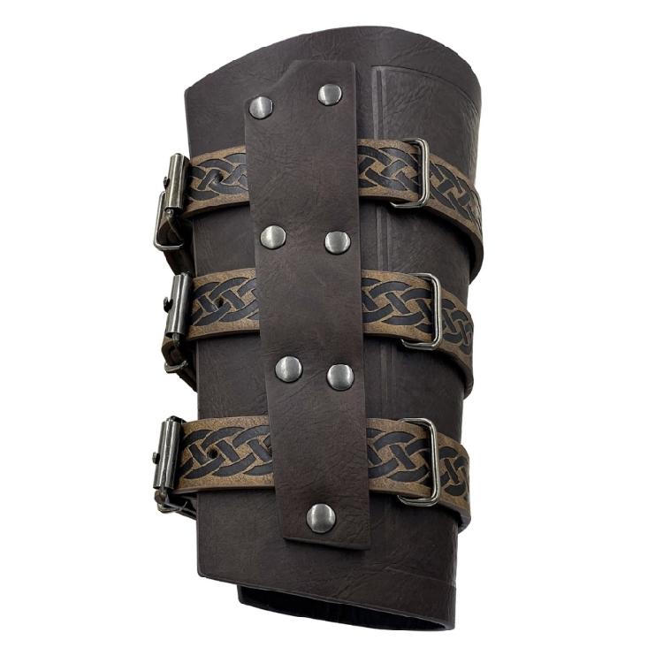 2lots Gothicism Leather Wristband Medieval Armors Bracers Unisex Wrist Bracers for Cosplayers and History