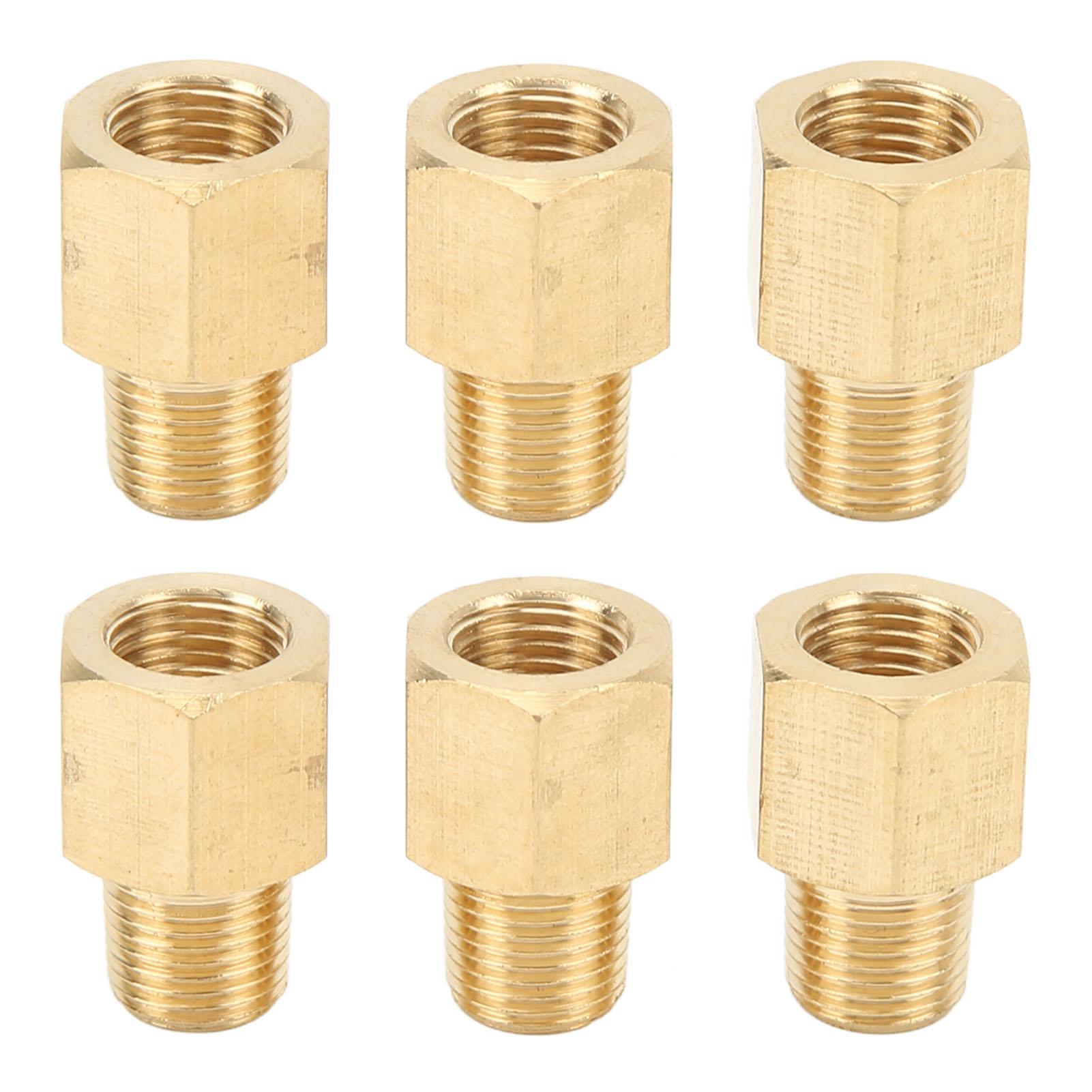 

6PCs Brass Pipe Fitting Adapter 1 8 BSPT Female NPT Vehicle Fuel Line Fitting Adapter