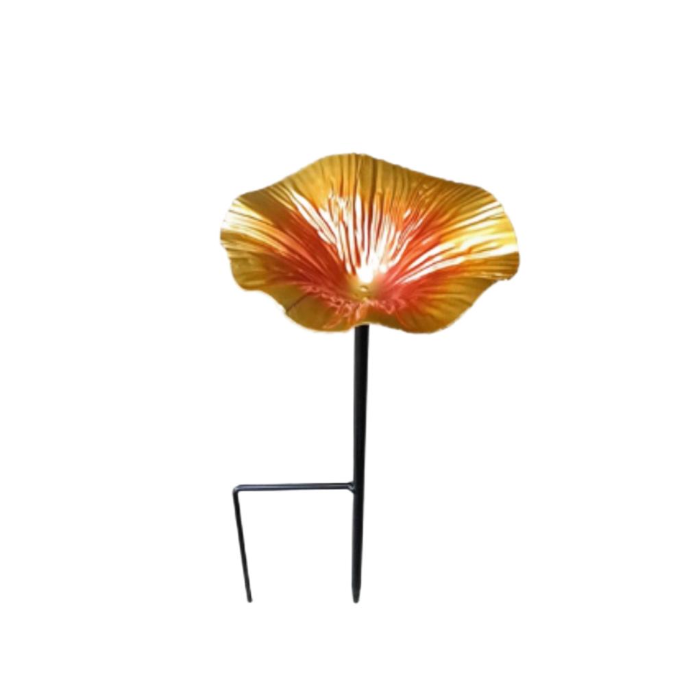 1 Stück Bunter Vogelhäuschen und Vogelbad Gartendekoration Blumenform Bienenbewässerungsstation Vogelbad-Stange für den Außenbereich Wasserspender