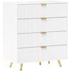 Elegant Four Drawer Bedside Table White