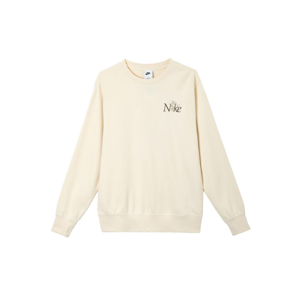 Nike Club Casual Comfortable Round Neck Versatile Sweatshirt Men Sweatshirt Off-White IB8234-901