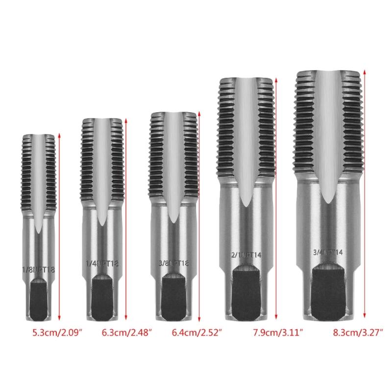 NPT Thread Forming Tap, 1/8", 1/4", 3/8", 1/2" and 3/4"  NPT Pipe Tap Threading Tap Tool for Clean Damaged