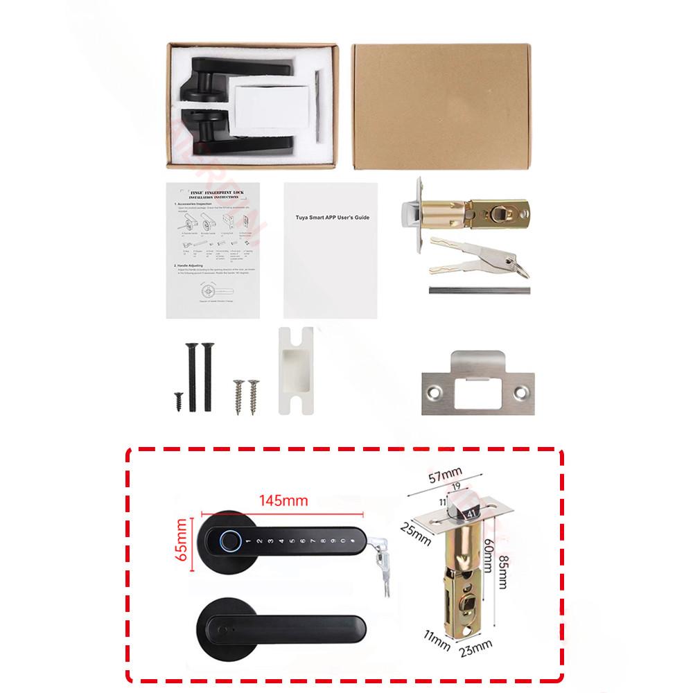 Bedroom Zinc Alloy Door Lock Handle Set Biometric Security Door Lock Smart Fingerprint Keyless Electronic Digital Lock