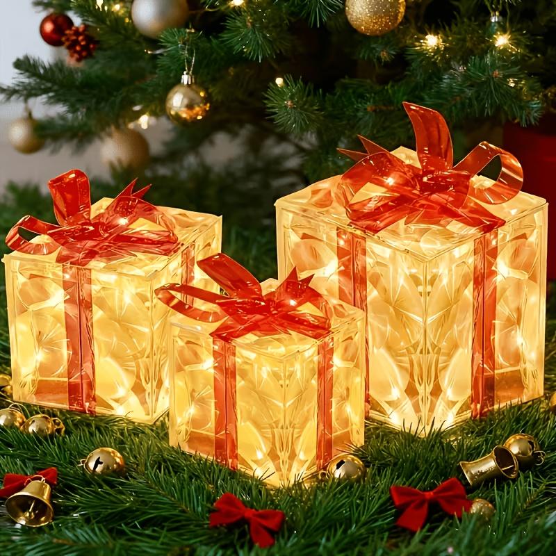 3pcs Box Light Set, Battery Operated Warm Light Boxes, 8 Flashing Modes, IP66, Indoor Living Room Patio Party Tree Valentine's Day Holiday Decor