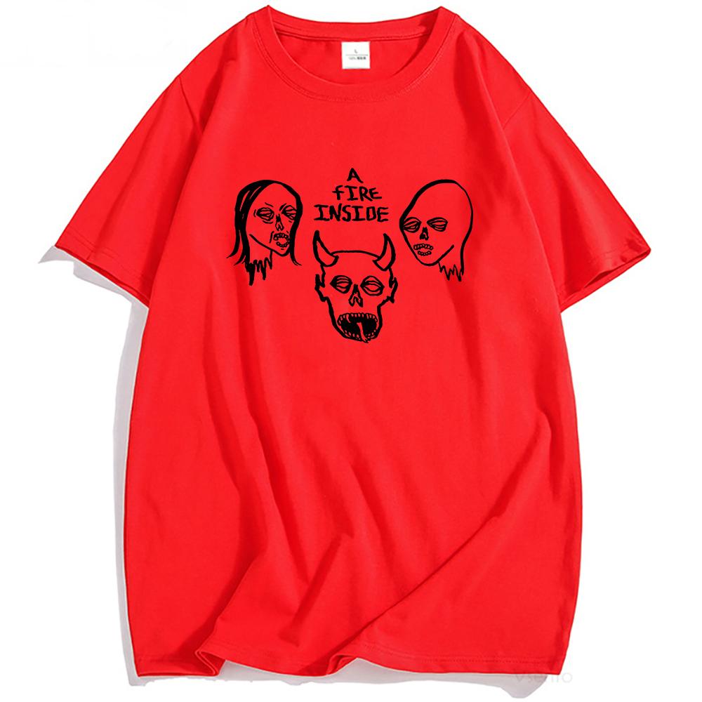 AFI Faces Ivory Tee A Fire Inside Letter Print T-shirt Summer Cotton Men Women Tshirts Fashion Unisex Streetwear Hip Hop TShirt