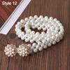 Ladies' Elastic Rhinestone Waist Chain Thin Drawstring Belt Fashion Pearl Waist Belt  For Women