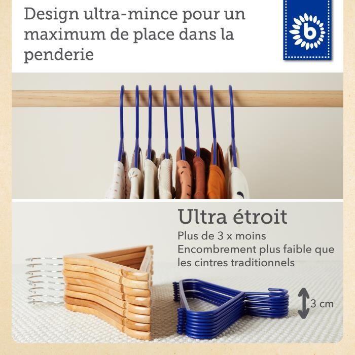 Cintres pour enfants - BIECO - Vieux Bleu Foncé - Lot de 8 - Longueur 30 cm - Plastique léger