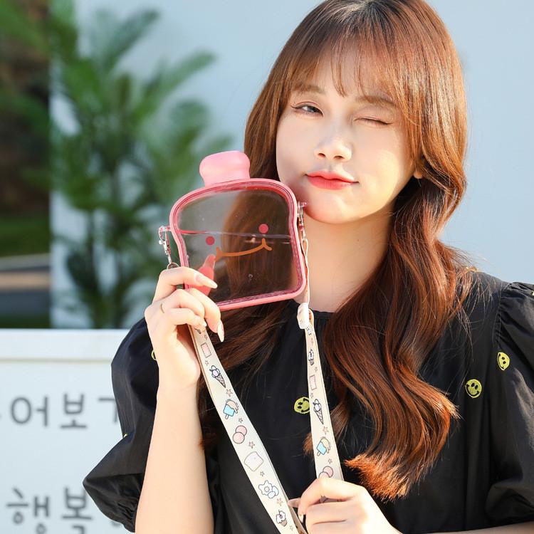 Modern Minimalist Plastic Drinking Cup With Adjustable Strap For Home And Travel