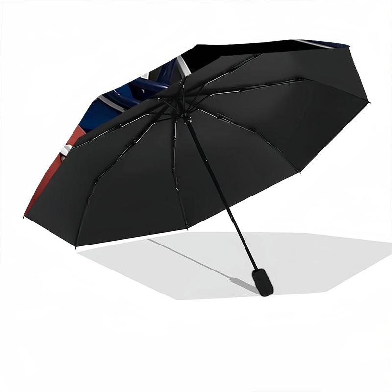 1pc Blue Football Helmet Pattern Practical Umbrella, Fashionable, Personalized, High-Value Folding Umbrella, a Must-Have for Summer, 8-Rib Durable Iro