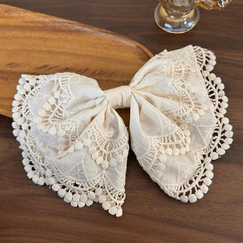 Bohemian Style Hair Accessory with Relaxed Atmosphere, Beige Lace Headband, Women's High-end Hair Tie
