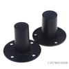 Black Metal Speaker Stand Mounts- Flange Base Adapter Feet for Secure Installation of Home Audio, PA Systems & Stage Speakers