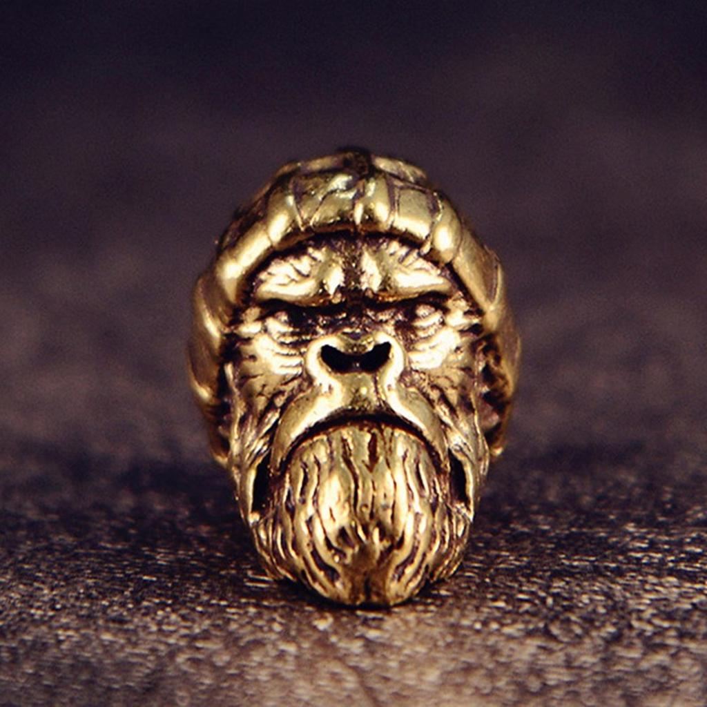 Handmade Brass Gorillas Pendant with Woolen Hat Keychain Accessories Jewelry Making Component for Fashion Enthusiasts