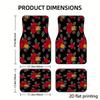 4pcs Car Floor Mats, Red Rose Floral Pattern, Universal Car Mats, Made Of Polyester Fiber, Automotive Decorative Additions, Suit