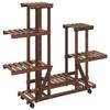 VidaXL Support à fleurs avec roues 95x25x101 cm bois massif de sapin 362863