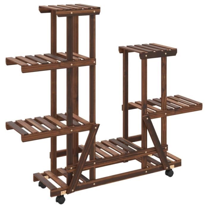 VidaXL Support à fleurs avec roues 95x25x101 cm bois massif de sapin 362863