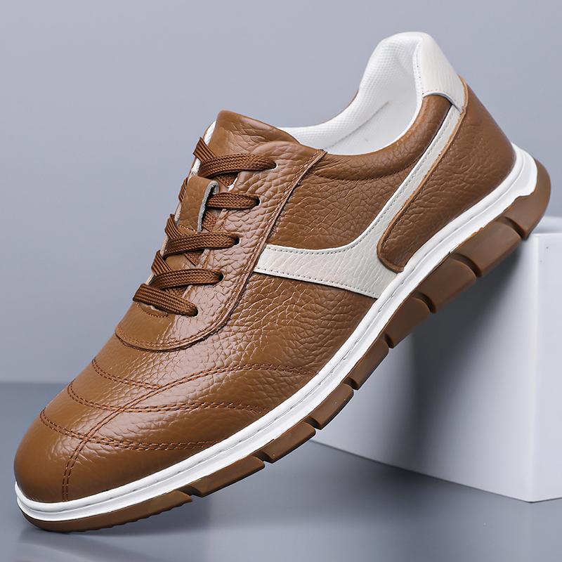 Premium Soft Leather Casual Shoes for Men Suitable for Weekend Trips Sneakers Daily Matching Male Treking Footwear Sports Flats