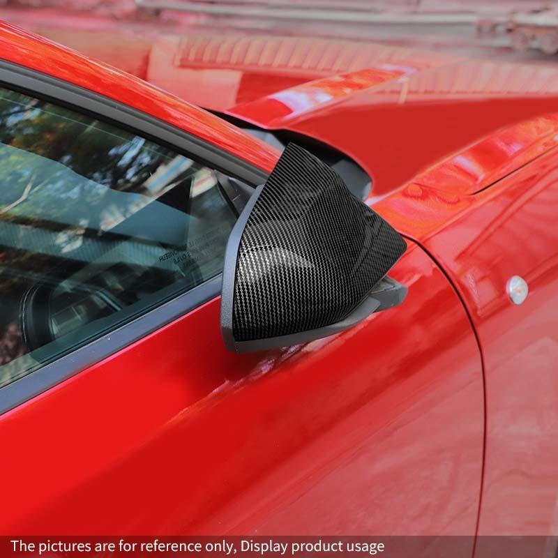 Car Rearview Mirror Decorative Frame Protective Cover For Ford Mustang 2015 Up Car Exterior Accessories , ABS Plastic